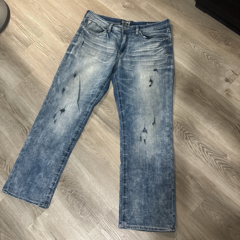 Salvage Distressed Light Blue Jeans
